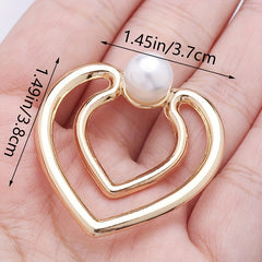 Heart Shape Scarf Buckle Faux Pearls Clothings Accessories