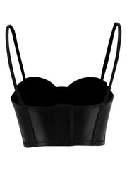 PU Leather Shaping Cami Top Gothic Punk Bustier Corset