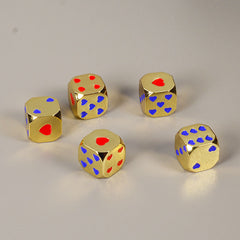 13mm Golden Solid Metal Heart Dice for Board Games