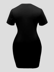  Ombre Letter Print Tee Dress