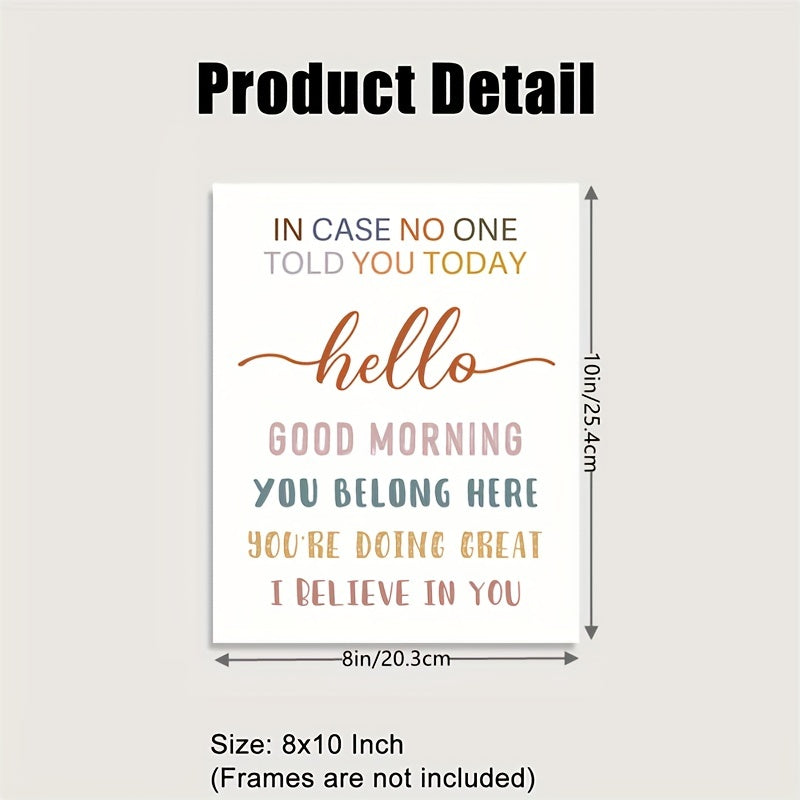 Motivational Wall Art Hello Good Morning You're Doing Great Teacher Gift