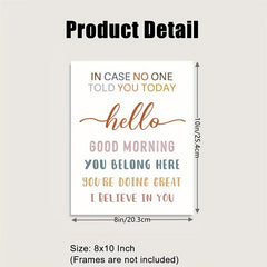 Motivational Wall Art Hello Good Morning You're Doing Great Teacher Gift