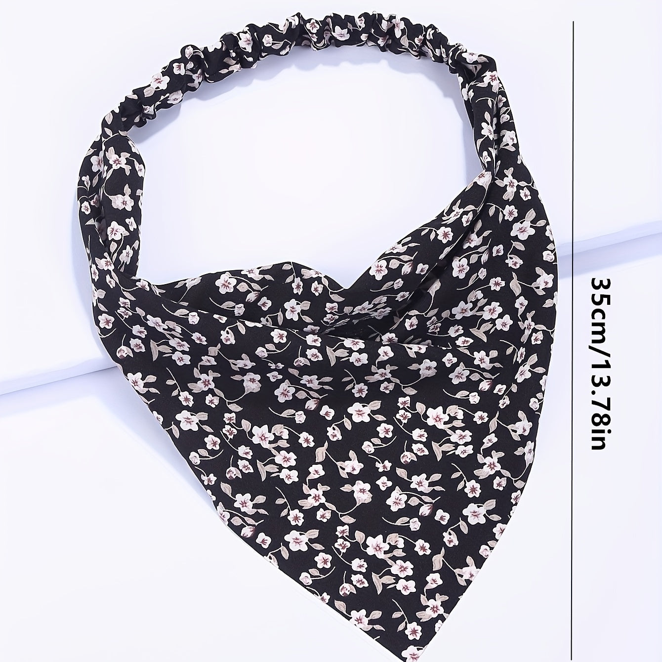 5pcs Floral Print Triangle Scarf Headband Elastic Turban Boho Bandana