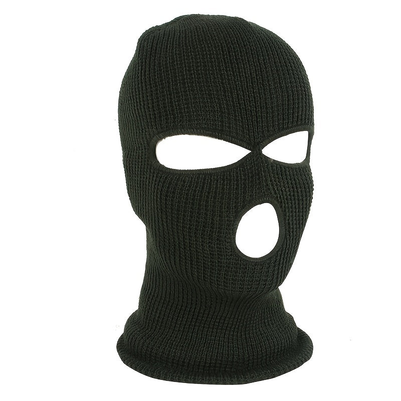 Men's Winter Cycling Hat Beanie Face Covering 3 Hole Knitted Full Face Cover