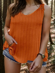  Boho Crochet Tank Top Round Neck