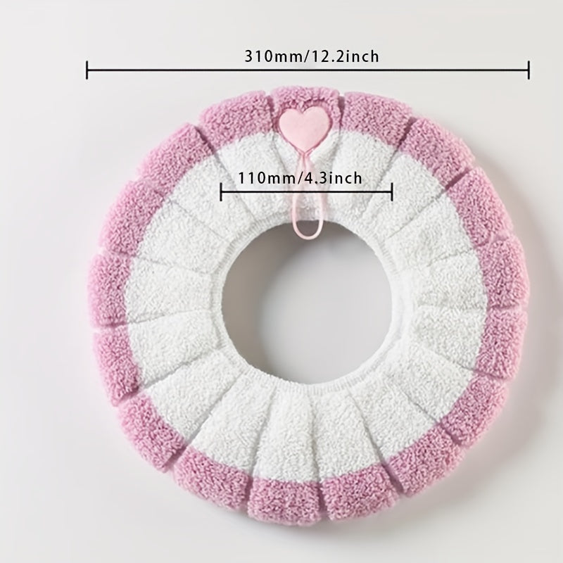 5pcs Plush Knitted Toilet Seat Cover Winter Warm Toilet Cushion