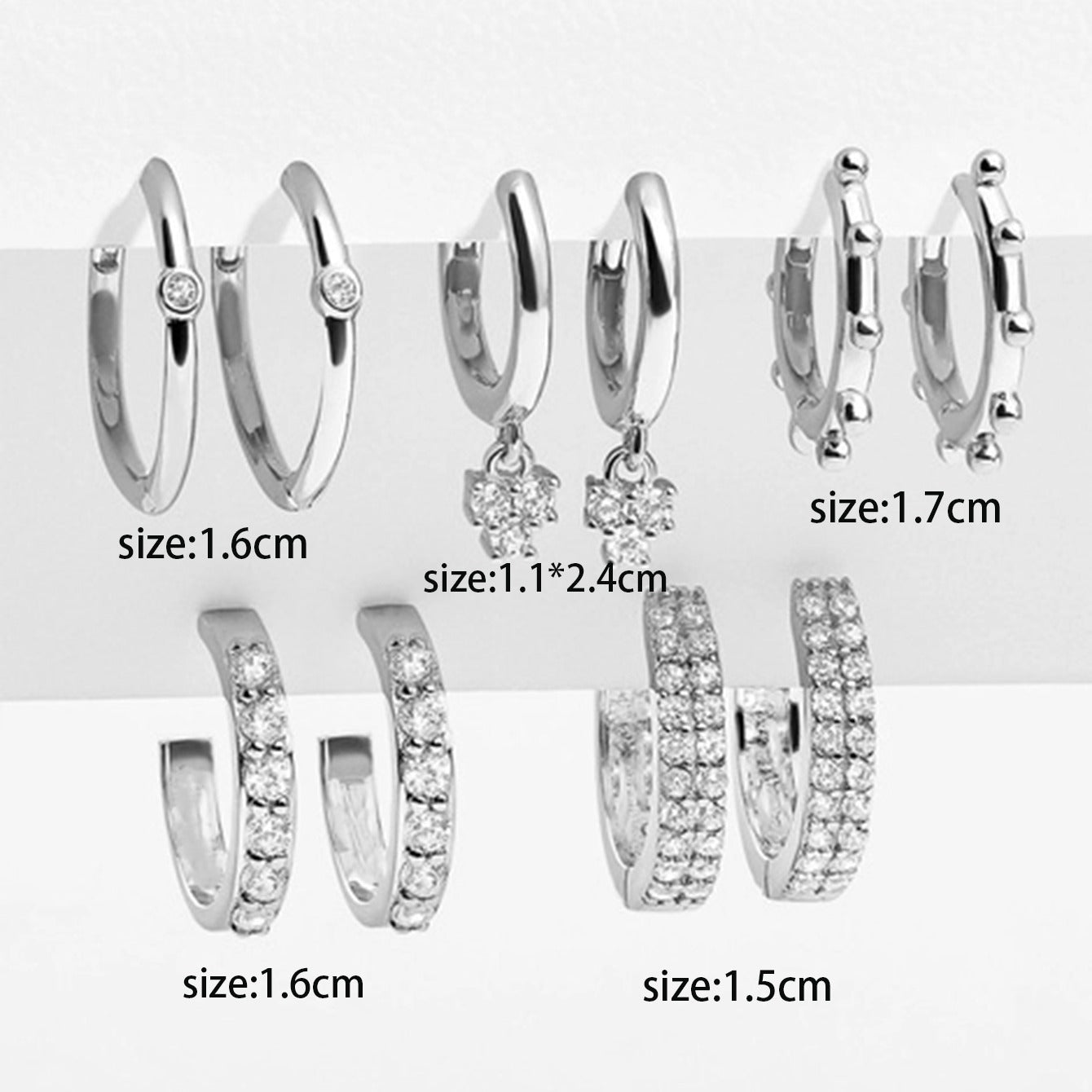 5 Pairs Geometric Stud Earrings Set