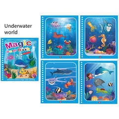 Reusable Watercolor Magic Book for Kids - Learn Painting Animals and Cartoons