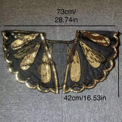 Leaf Embroidery Sequin Shawl Women's 1920s Shawl Wrap Beaded Evening Cape