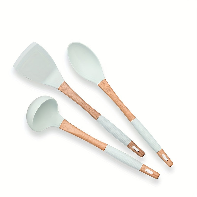 Silicone Cooking Spatula & Spoon Set for Non-Stick Pan