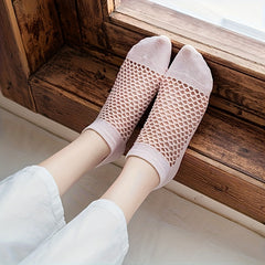 8 Pairs Fishnet Stitching Ankle Socks Women's Stockings