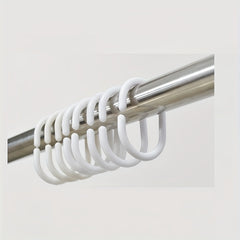12pcs C-shaped Shower Curtain Plastic Hooks Coarse Buckle Ring