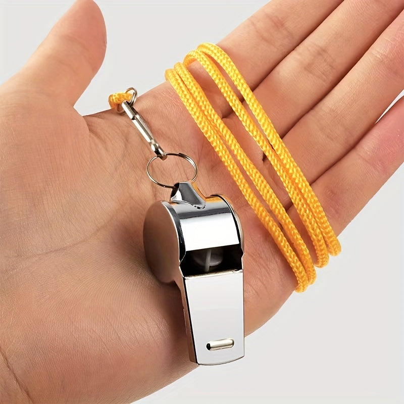 Stainless Steel Sports Whistle w/ Lanyard for Referees Coaches