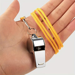Stainless Steel Sports Whistle w/ Lanyard for Referees Coaches