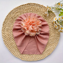 Soft Elastic Strip Flower Baby Hat For Girl