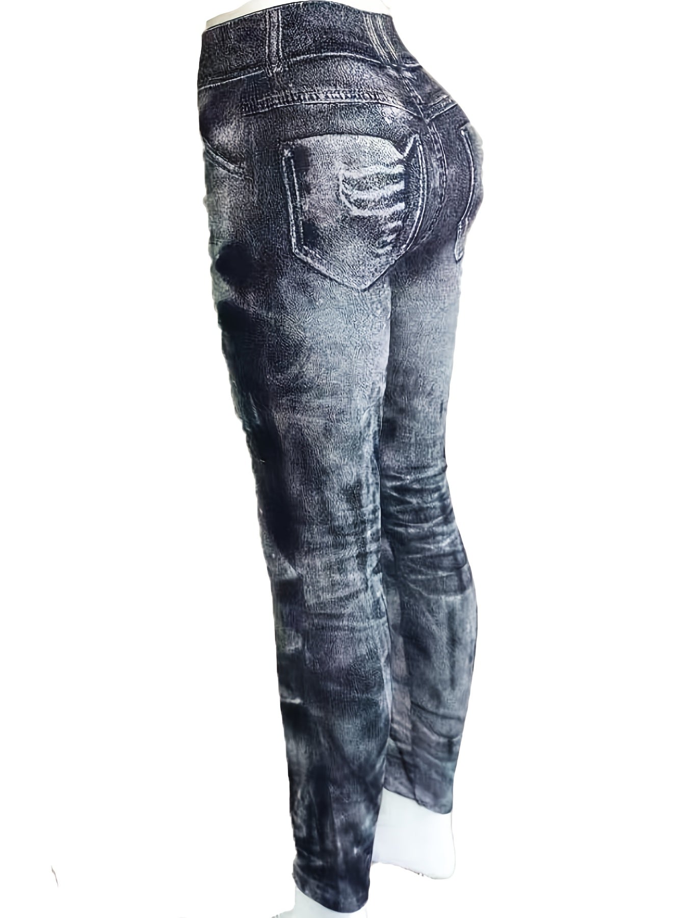  Tie Dye Denim Print Skinny Leggings
