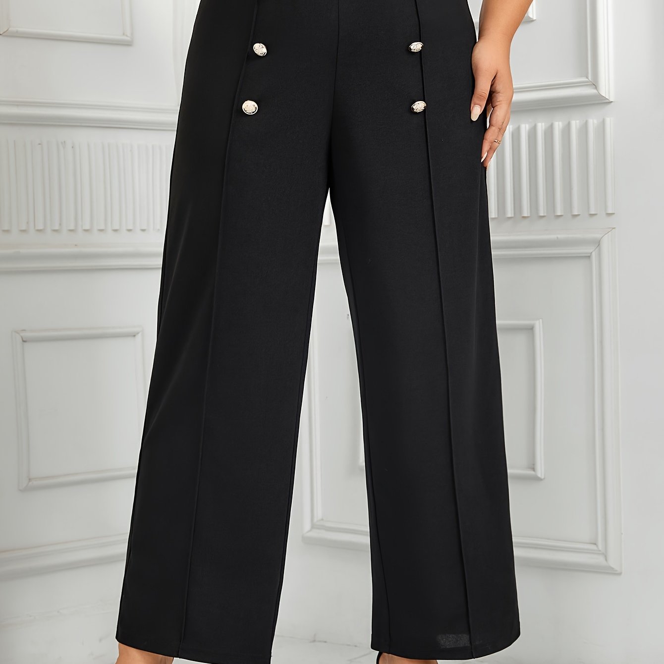  High Rise Wide Leg Trousers