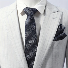 Cashew Stripe Ethnic Style Tie Pocket Square Set