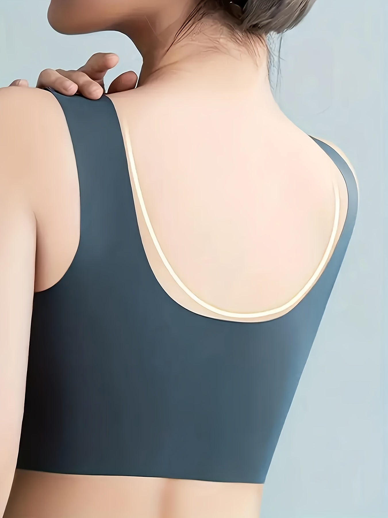 Breathable Sports Bra Mesh Insert High Stretch Wirefree Yoga Bra
