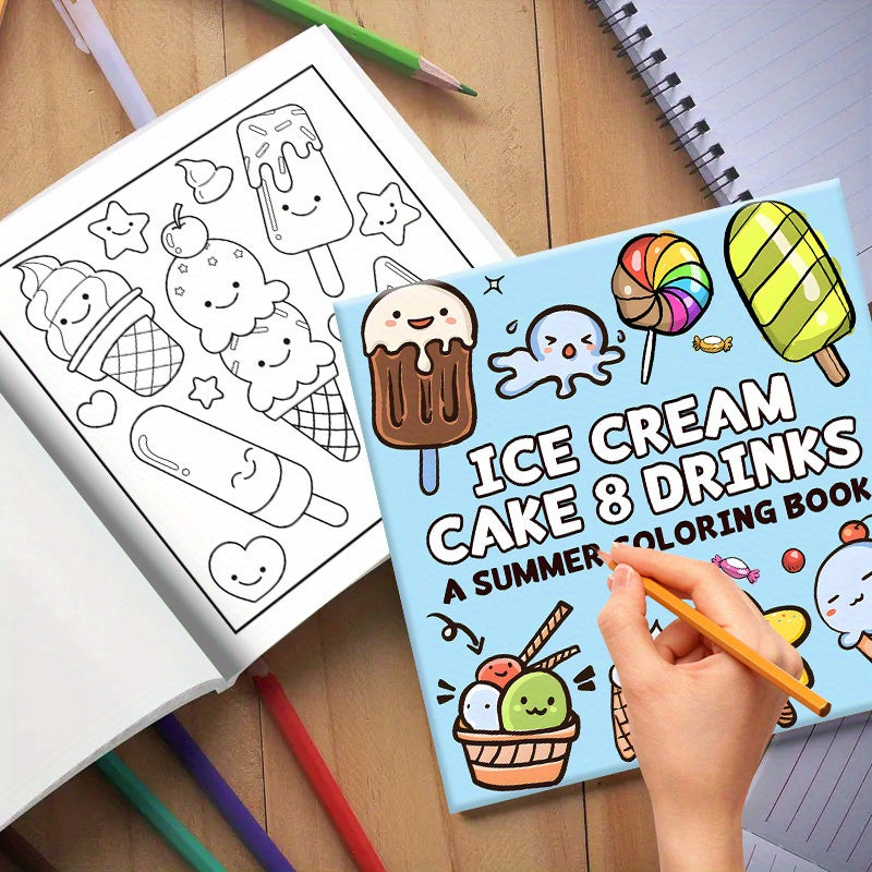 Excavator Ice Cream Coloring Book for All Ages