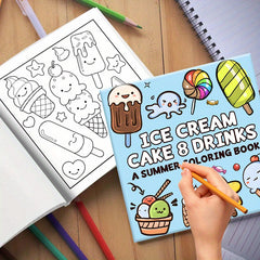 Excavator Ice Cream Coloring Book for All Ages