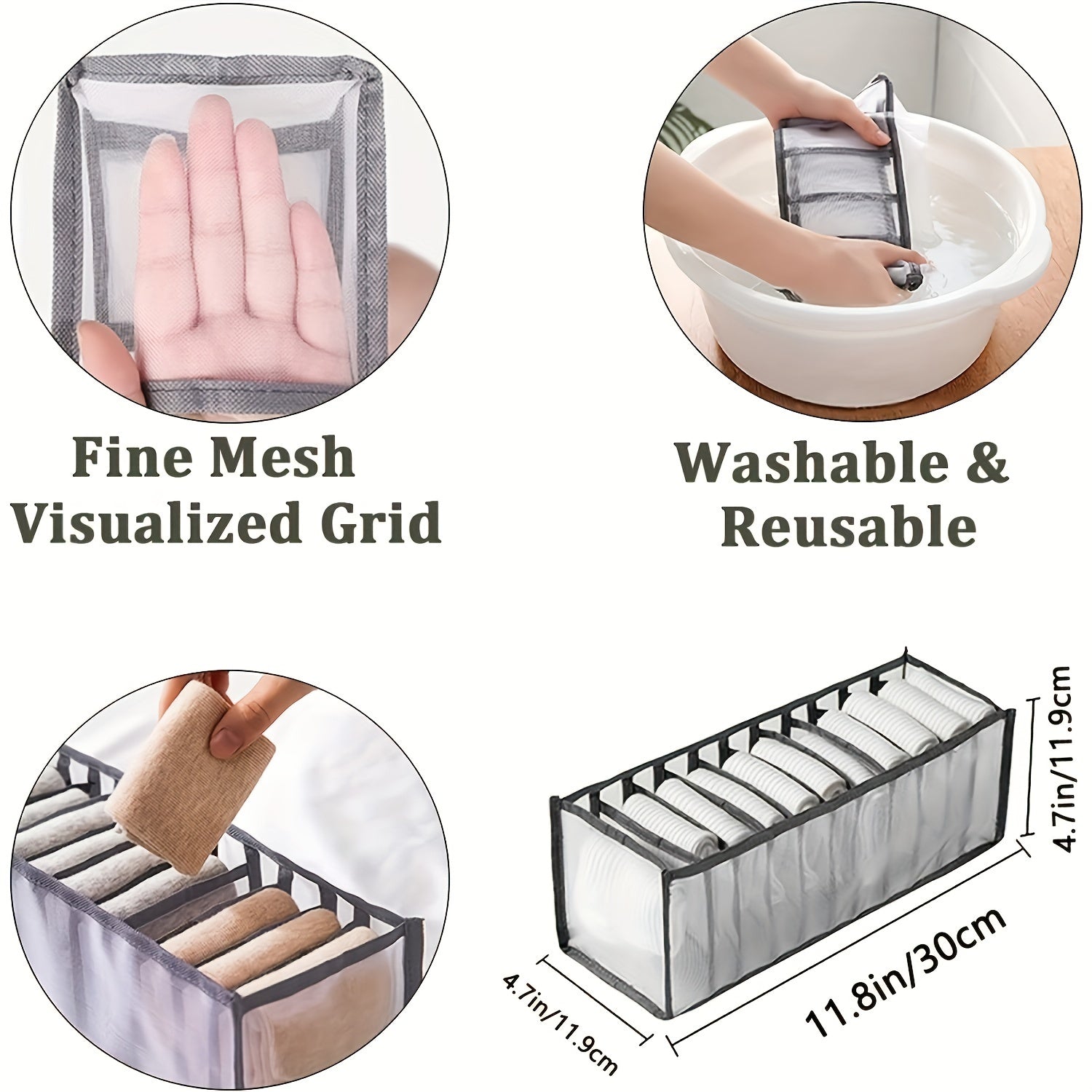 Drawer Divider Socks Organizer Storage Box Compartments