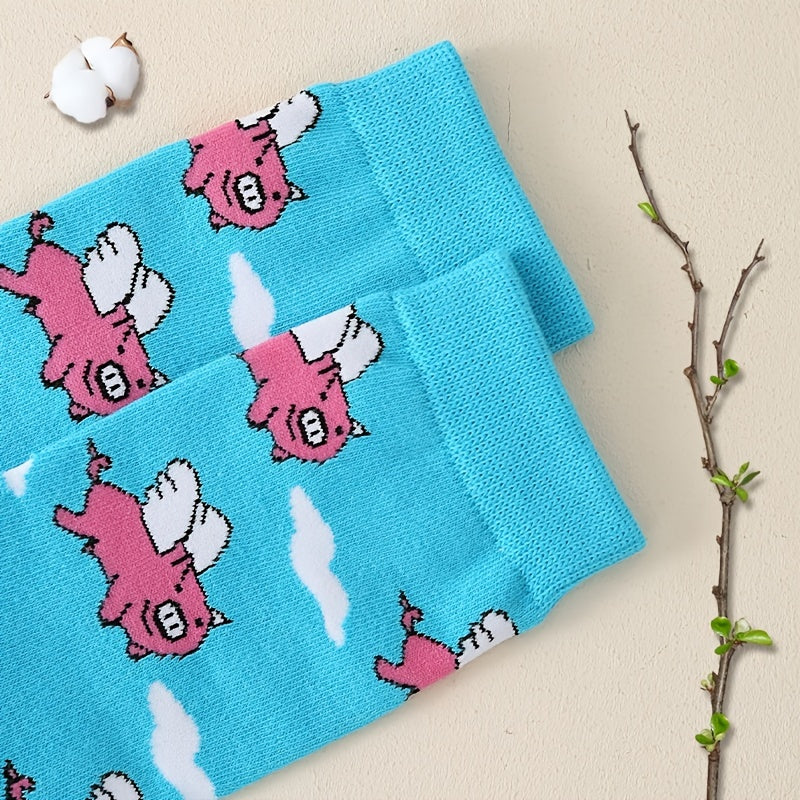 Flying Pigs Novelty Crew Socks Women's Stockings