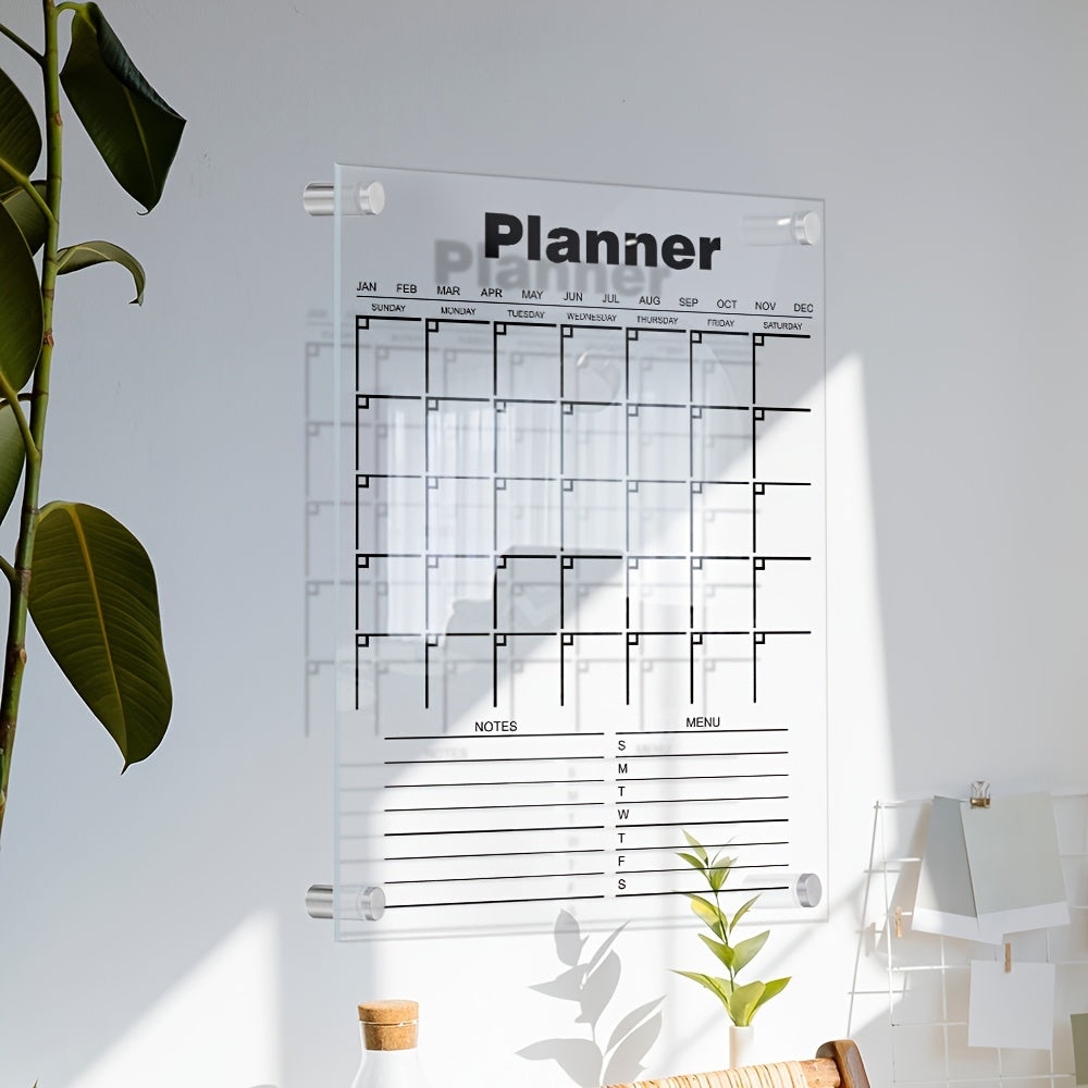 Monthly Weekly Planner Hanging Display Board Pen Writings Erasable Acrylic