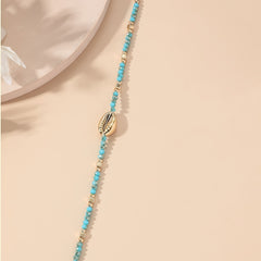 Plated Beaded Crystal Shell Women's Ankle Anklet Jewelry