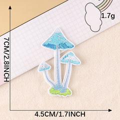 6pcs Mushroom Embroidery Patches Art Decor DIY Clothes Accessories