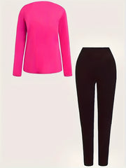 Women's Plus Horror Graphic Print Long Sleeve Top & Leggings Set