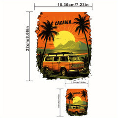 Vintage Van Traveling Decals for Men Heat Transfer Stickers