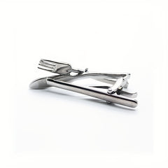 Silver Fork Tie Clip Men's Business Casual Decorative Accessory
