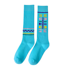 4 Pairs Letter Print Calf Socks Sports Knee High Stockings