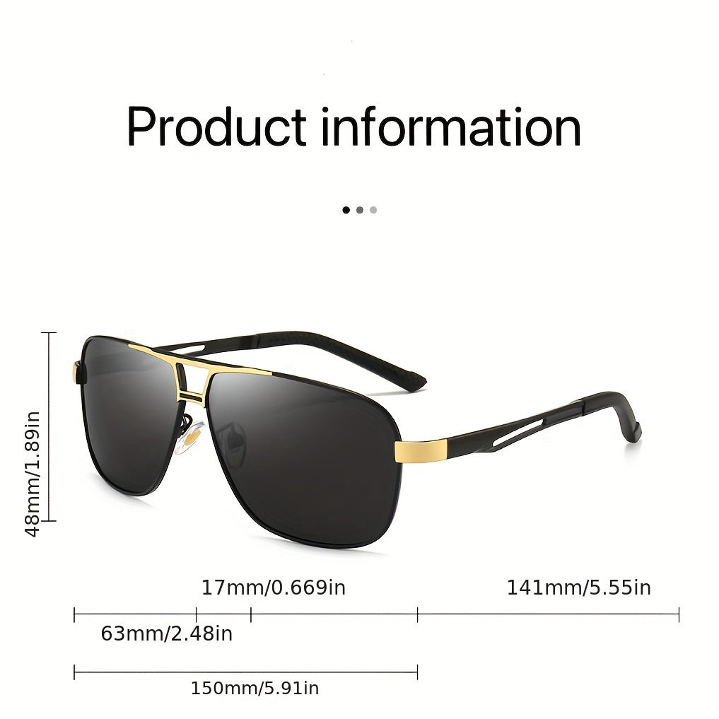 Men's Metal Polarized Sunglasses UV Protection Driving Fishing Sunglasses