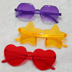 3 Pack Love Heart Colorful Sunglasses