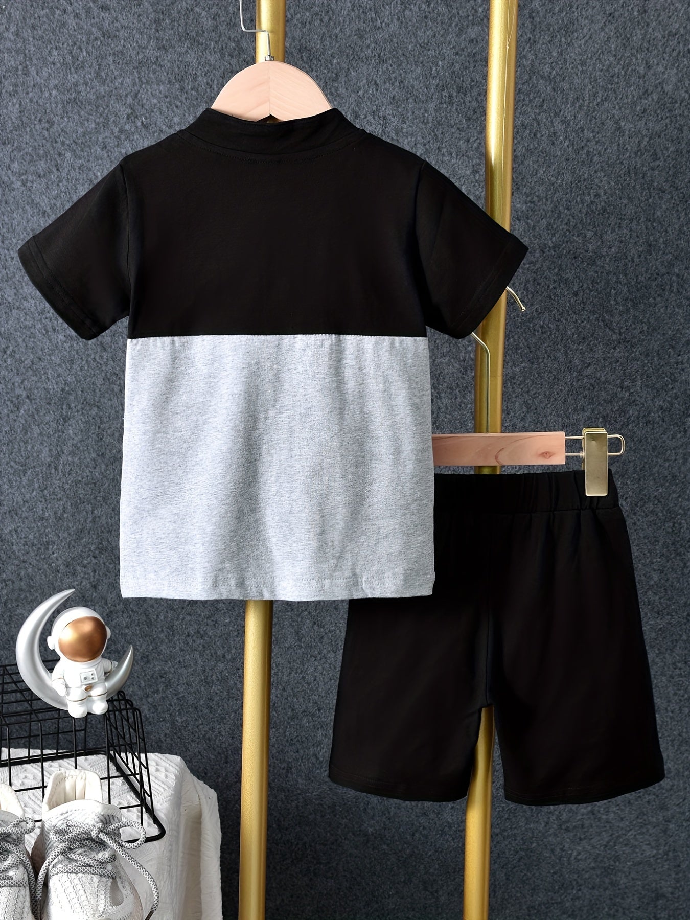 Boys Astronaut Outfit Short Sleeves Polo Shirt & Shorts