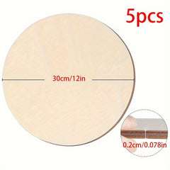 5 Pack 12 Inch Blank Wooden Circles for Crafts DIY Wood Rounds