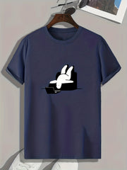 Cartoon Print Men's Graphic T-shirt for Summer