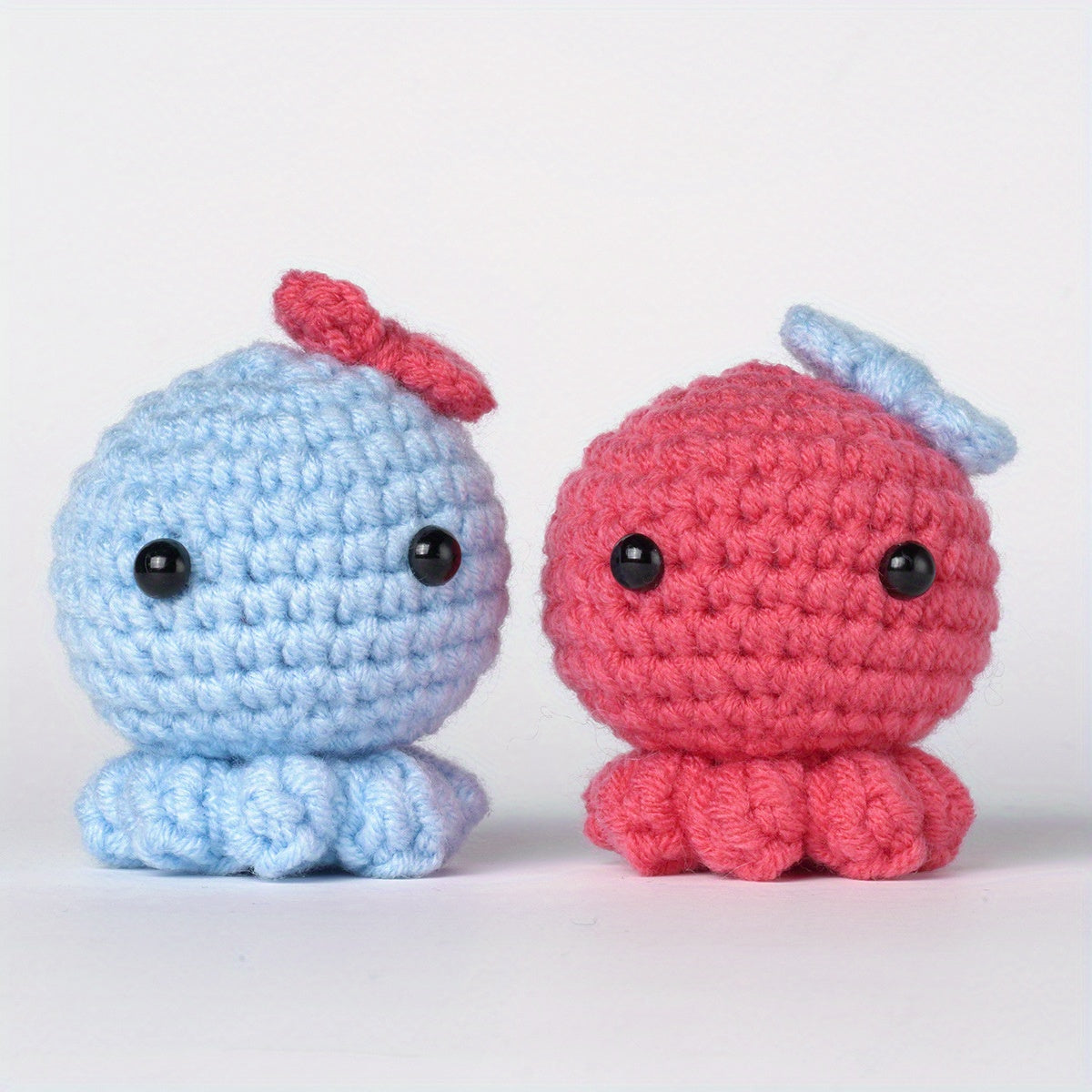1pc Crochet Material Bag Doll DIY Eight Claw Fish Wool English Instruction Book