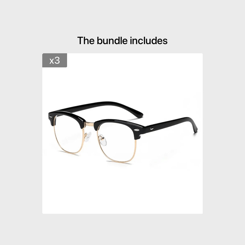 Semi Rimless Rectangle Glasses Frame for Men Women