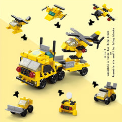 6-In-1 Truck & Helicopter Building Blocks Toy