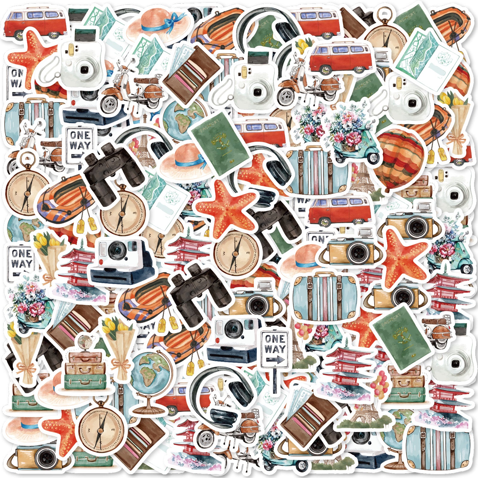 46pcs Around The World Sticker Travel Theme DIY Decoration