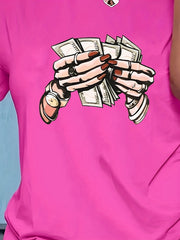 Women's Plus Graphic Print Tee & Shorts Set