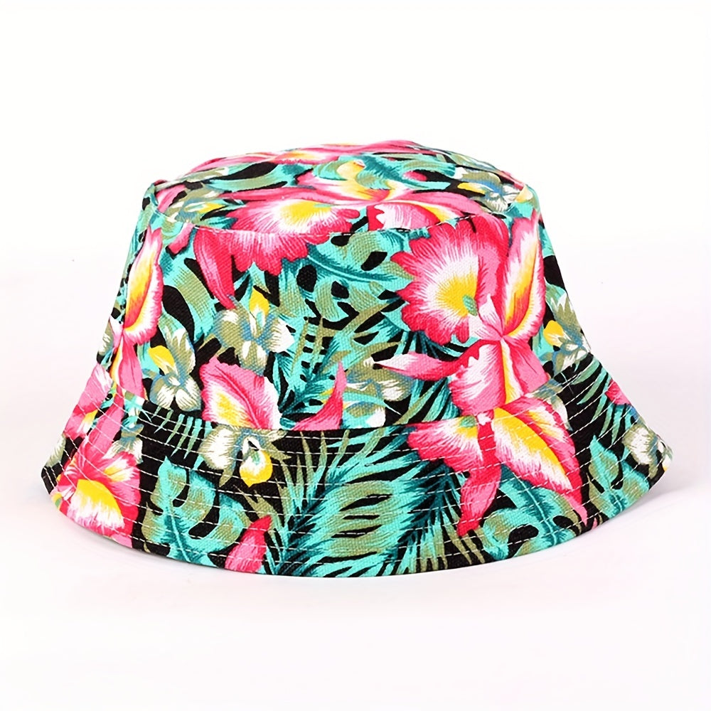 Boho Plant Printed Bucket Hat Lightweight Casual Basin Hat Unisex