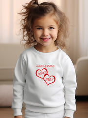 Girls Heart Pattern Crew Neck Sweatshirt For Spring Fall Christmas Gift
