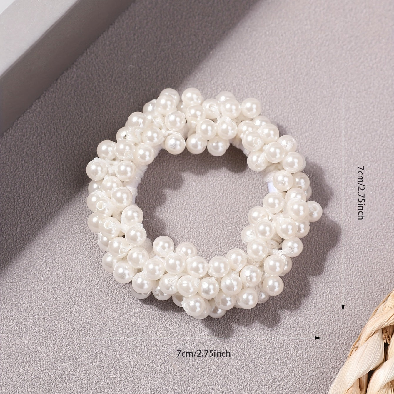 Faux Pearl Beaded Hair Tie Elastic Ponytail Holder Hair Accessories
