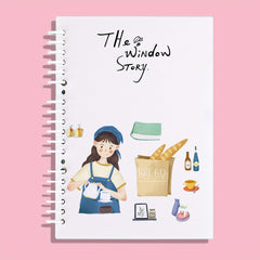 Cartoon Girl Succulent Plant Coil Book A5 Loose-leaf 60 Sheets