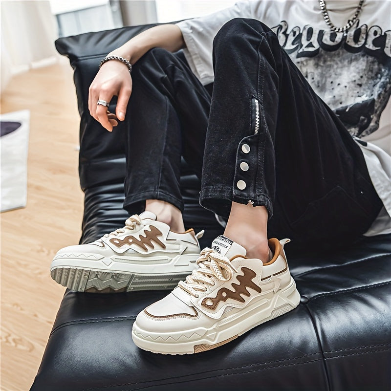 Alphabets Decor Skate Shoes Men's Non Slip Sneakers