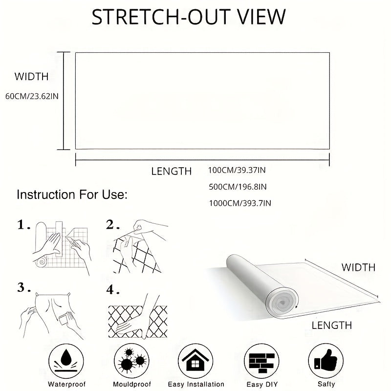 Marble Pattern Peel & Stick Wallpaper for Kitchen Countertop
